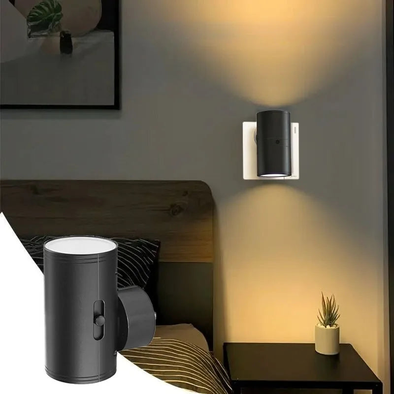 Wall-Inserted Night Light with Dusk to Dawn Sensor for Bedrooms, Staircases, and Corridors