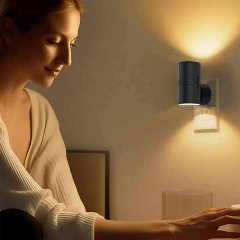 Wall-Inserted Night Light with Dusk to Dawn Sensor for Bedrooms, Staircases, and Corridors